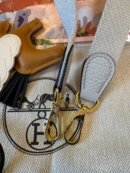 Hermès Evelyne Mini Leather Crossbody Bag Grey