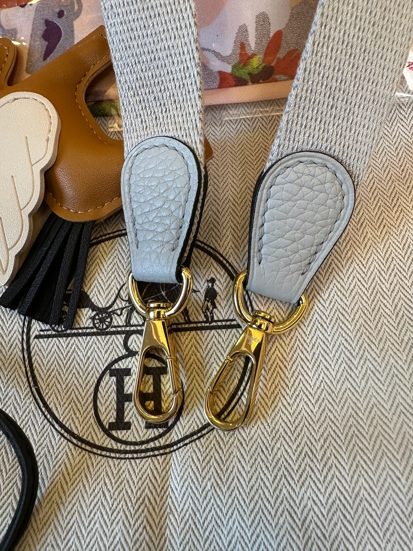 Hermès Evelyne Mini Leather Crossbody Bag Grey