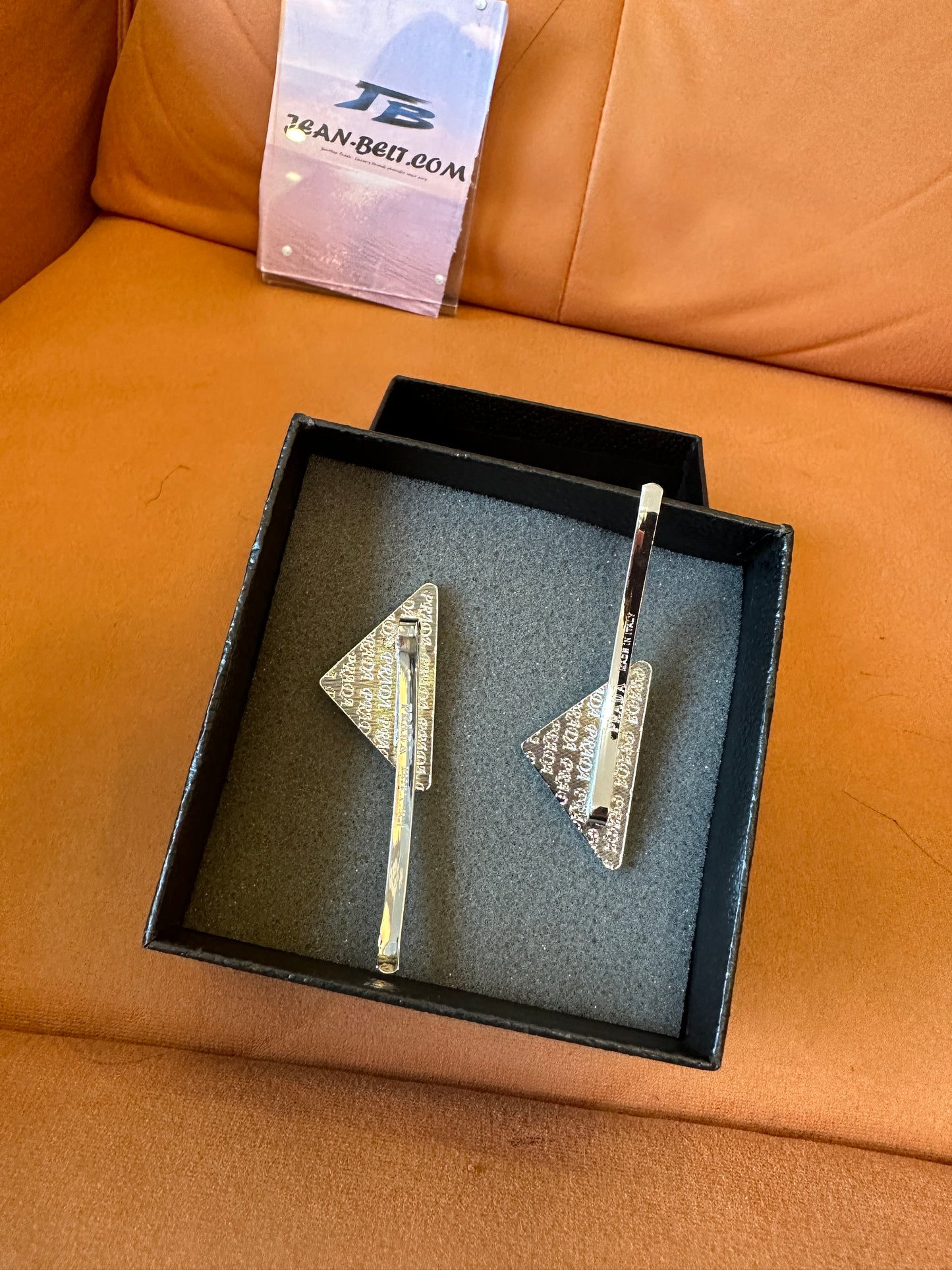 Prada Triangle Logo Hair Clip
