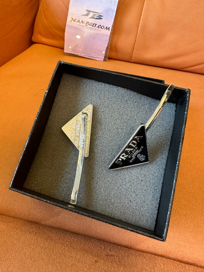 Prada Triangle Logo Hair Clip
