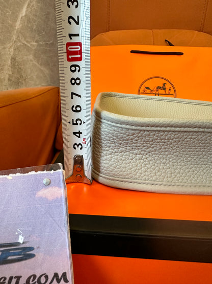 Hermès Evelyne Mini Leather Crossbody Bag Grey