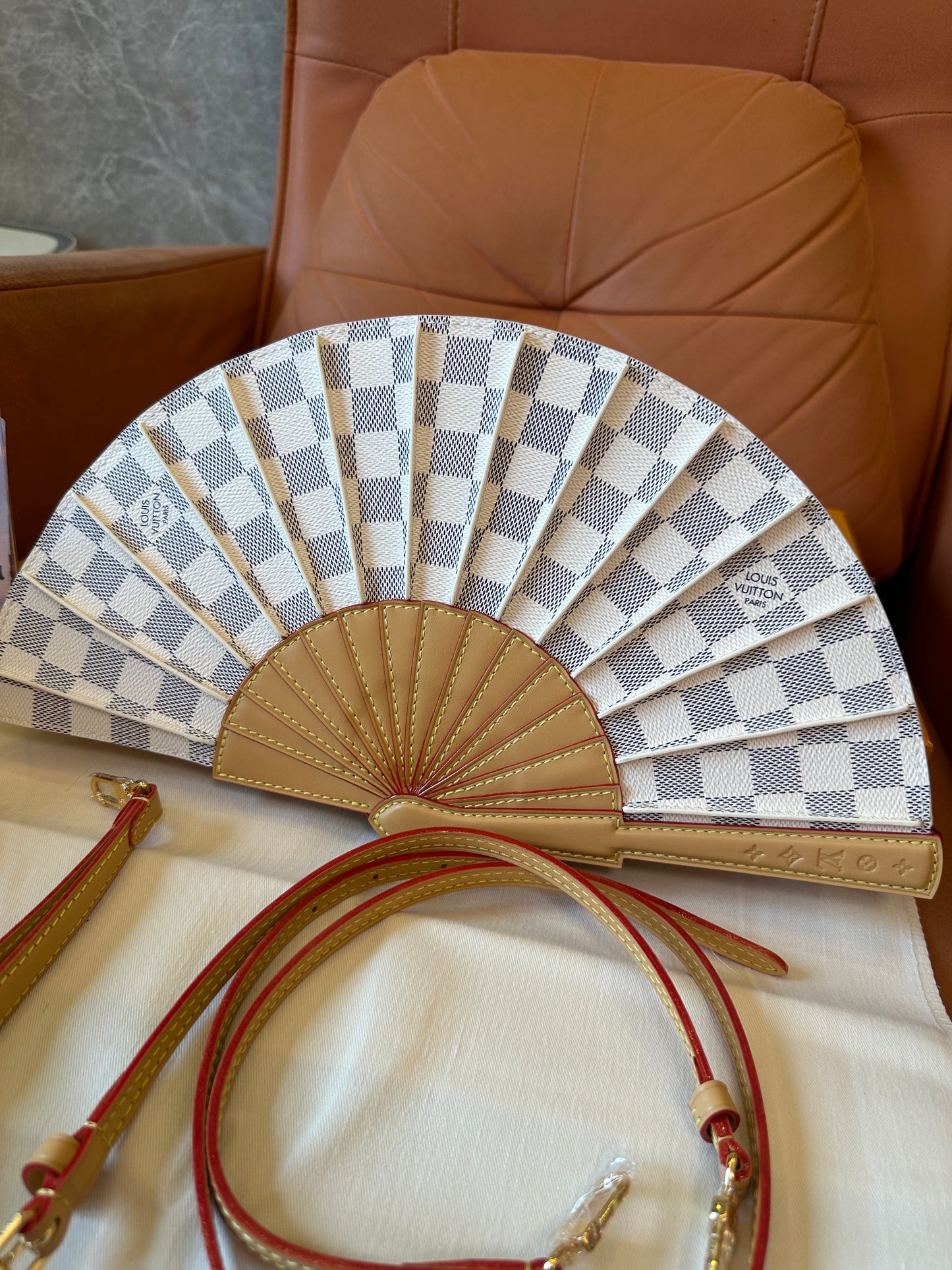 Louis Vuitton Fan-Shaped Bag in Damier Azur