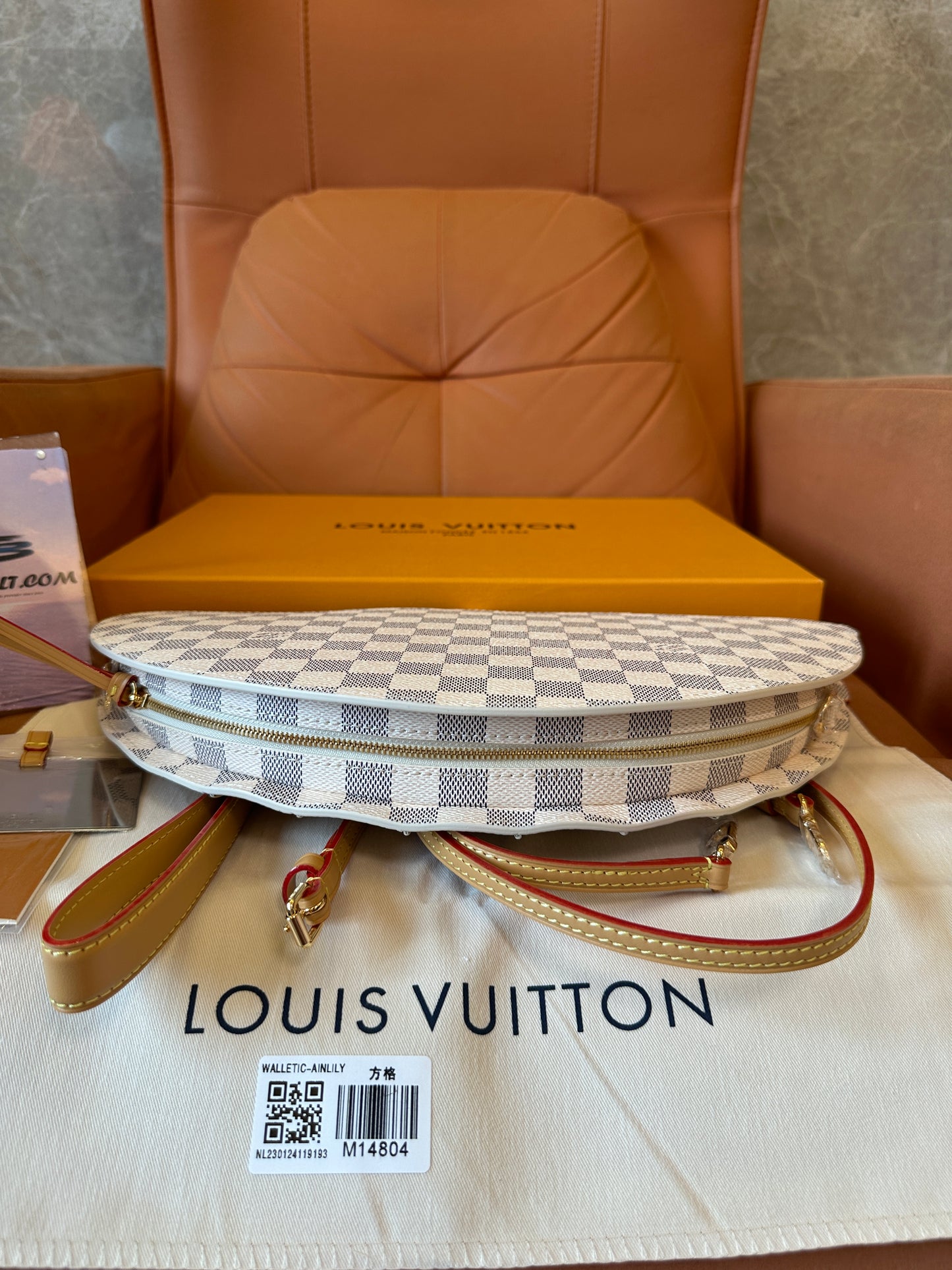 Louis Vuitton Fan-Shaped Bag in Damier Azur