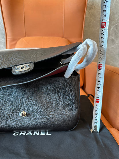 Chanel Top Handle Flap Bag Black