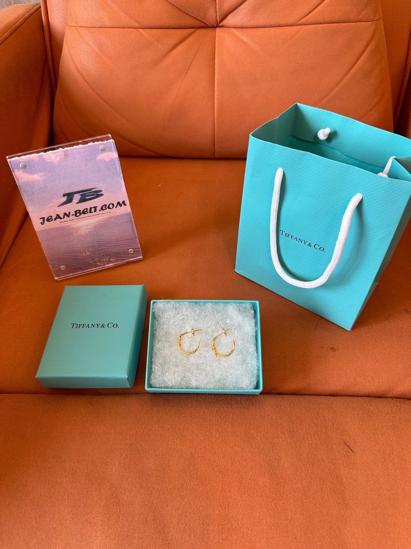 Tiffany & Co. Gold Knot Hoop Earrings