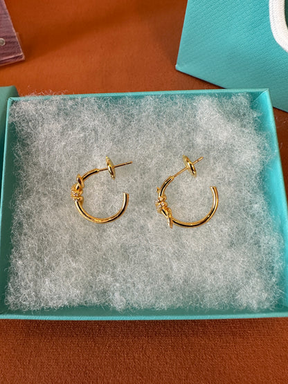 Tiffany & Co. Gold Knot Hoop Earrings