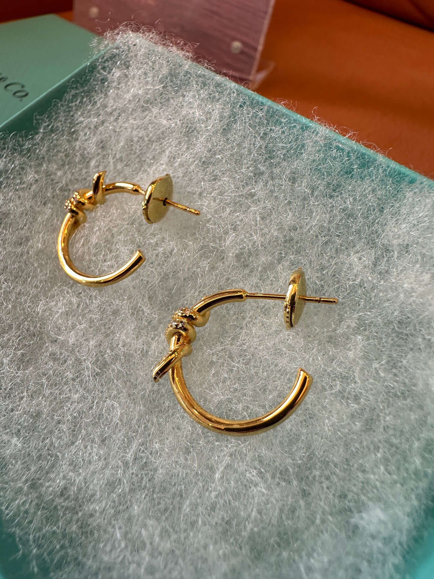 Tiffany & Co. Gold Knot Hoop Earrings