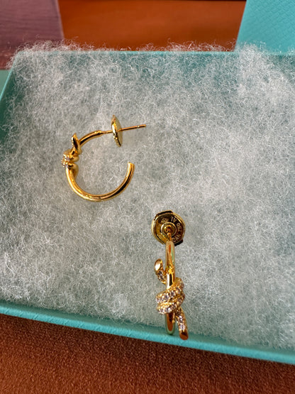 Tiffany & Co. Gold Knot Hoop Earrings