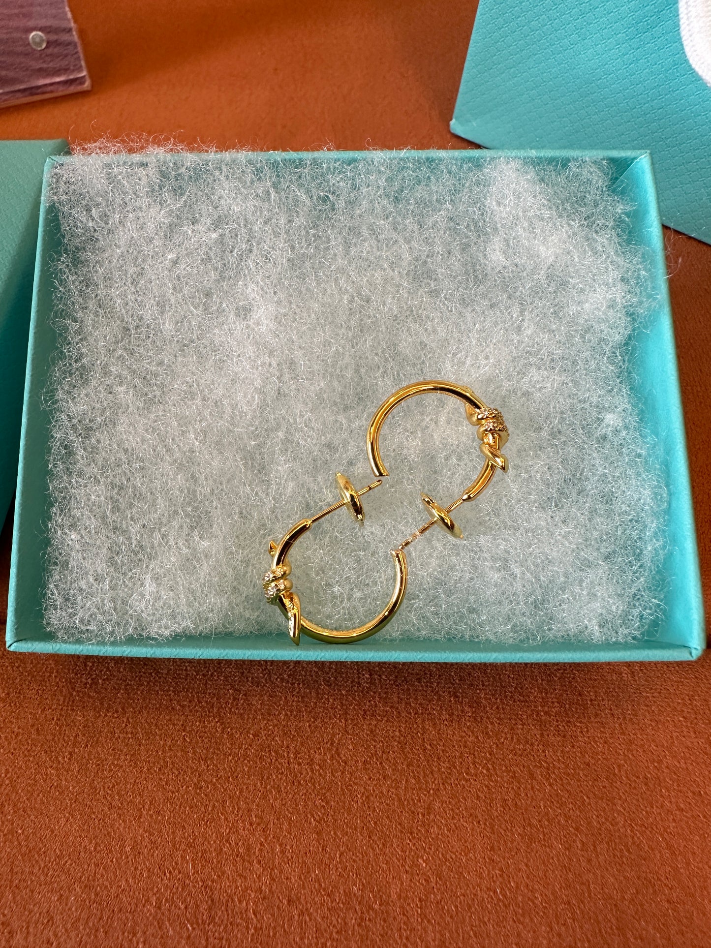 Tiffany & Co. Gold Knot Hoop Earrings