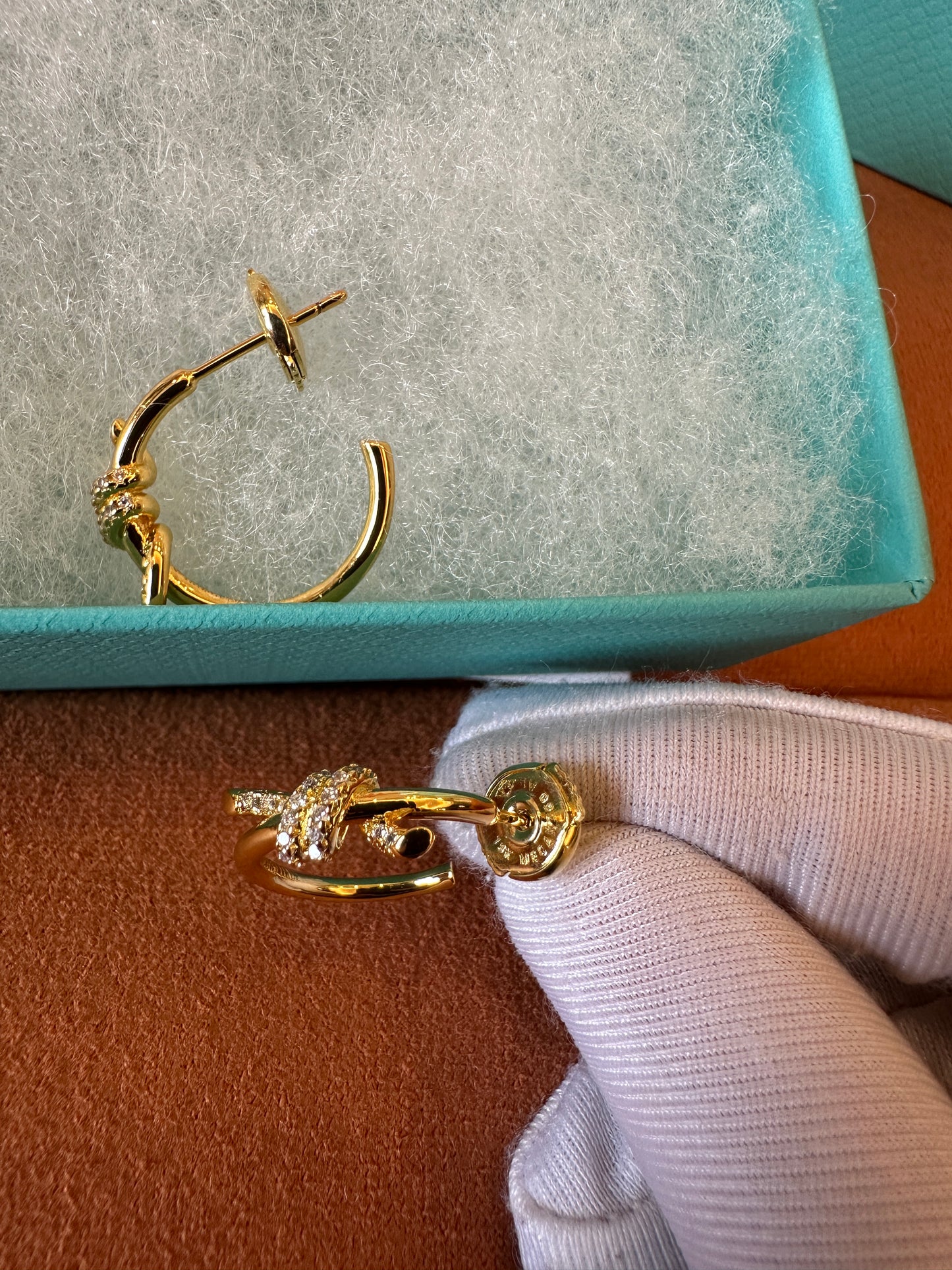 Tiffany & Co. Gold Knot Hoop Earrings