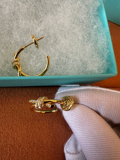 Tiffany & Co. Gold Knot Hoop Earrings