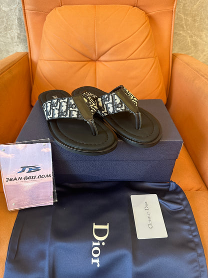 Dior Oblique canvas flip flops in black
