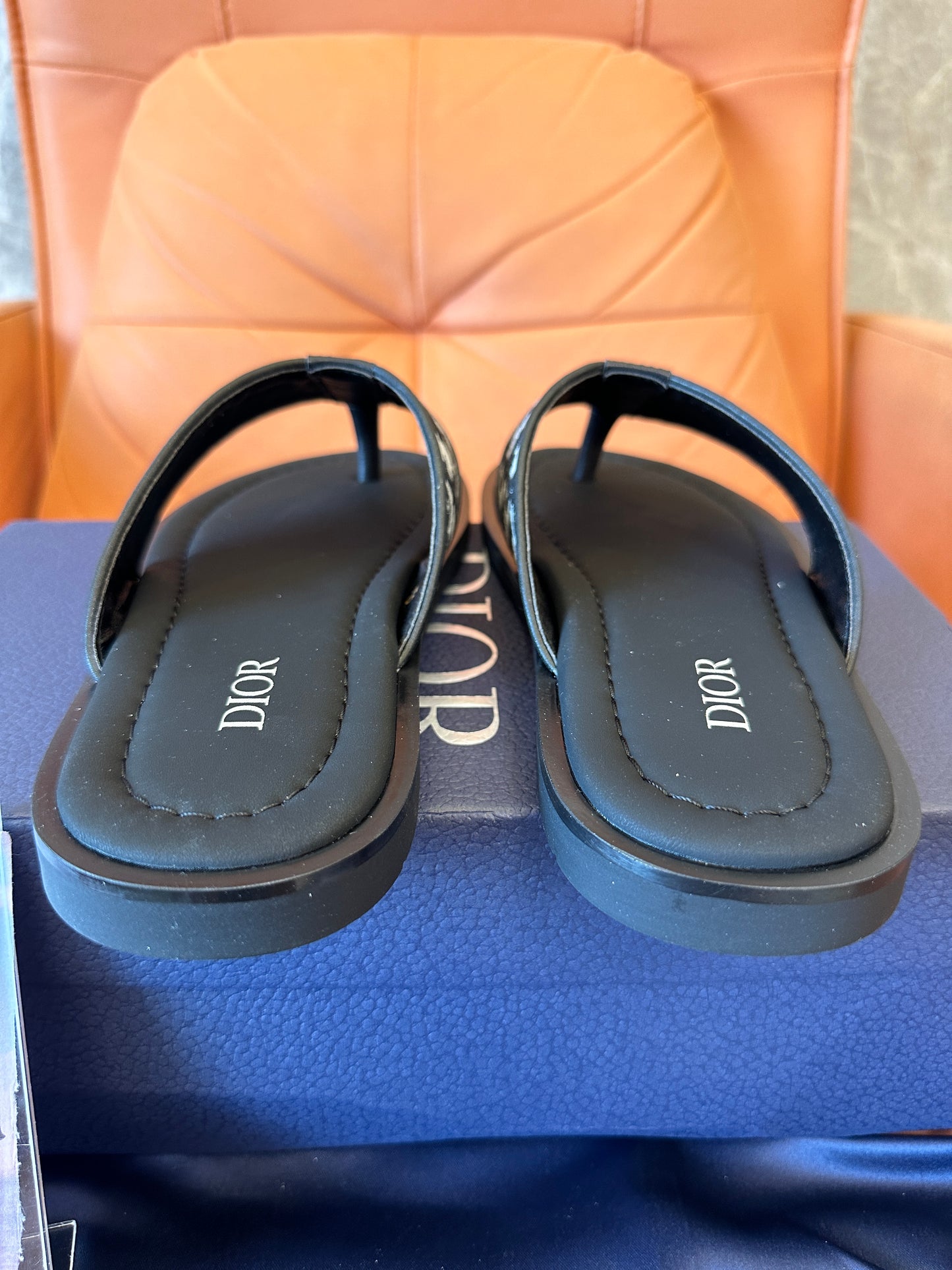 Dior Oblique canvas flip flops in black