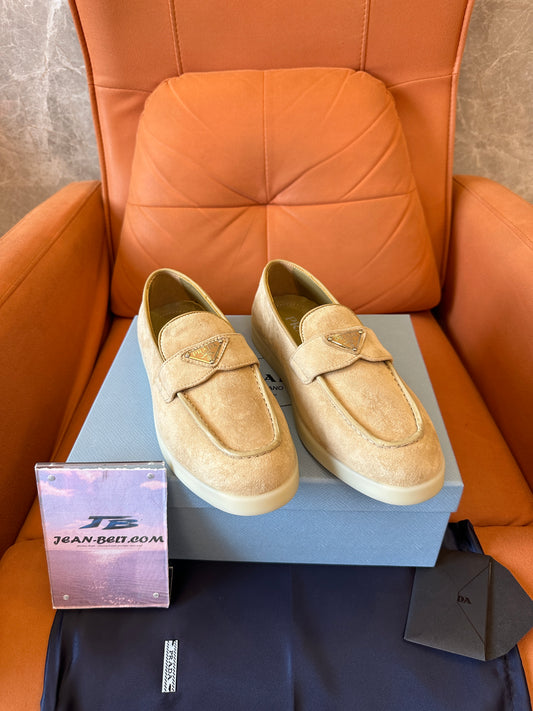 Prada Suede Loafers Beige
