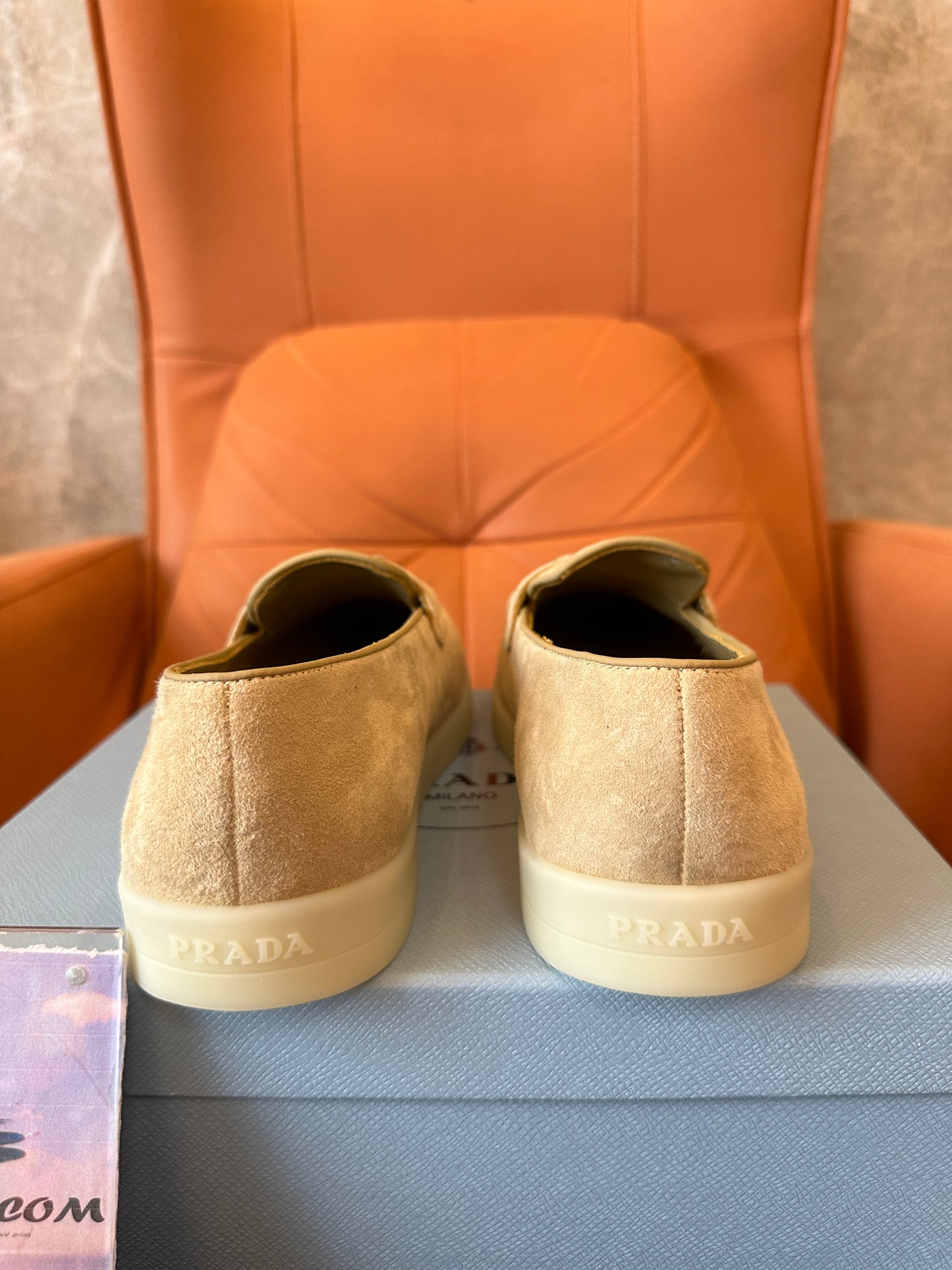 Prada Suede Loafers Beige