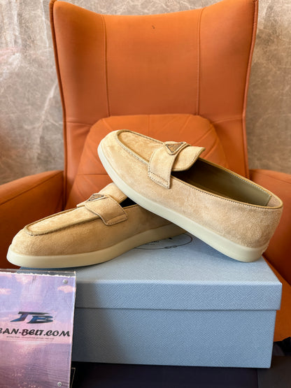 Prada Suede Loafers Beige