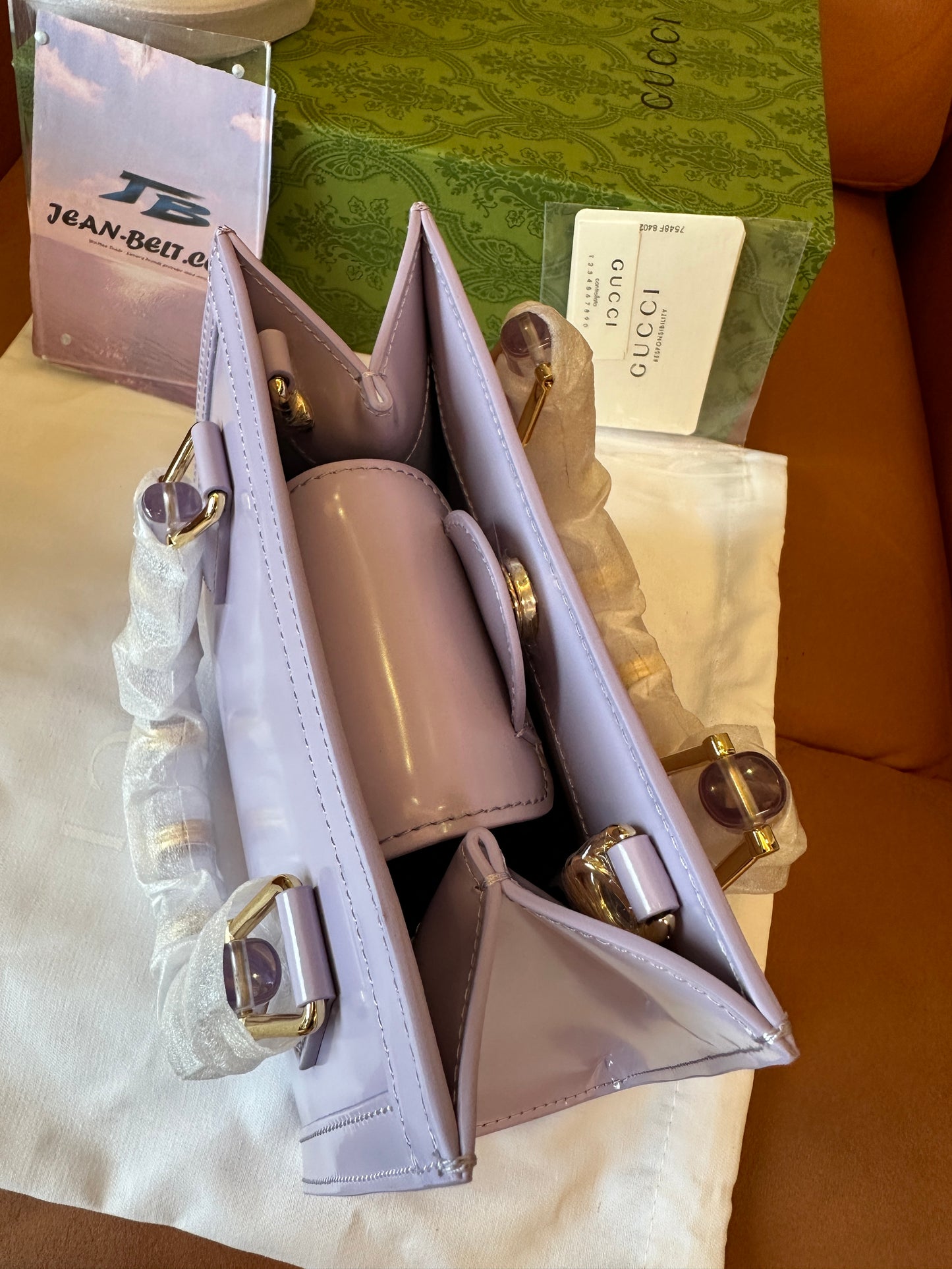 Gucci lilac patent leather small tote bag