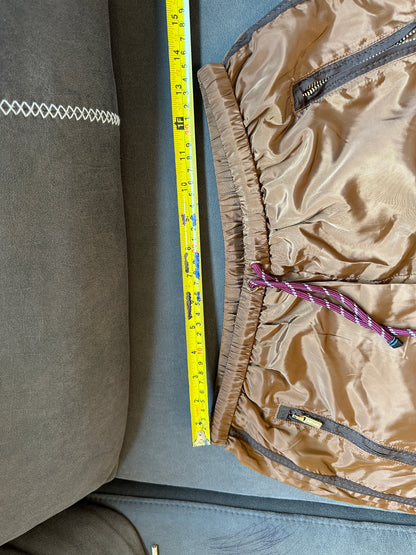 Calções Miu Miu castanhos de nylon com cordão