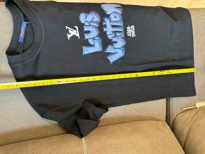 Louis Vuitton Graffiti Logo Black Cotton T-shirt