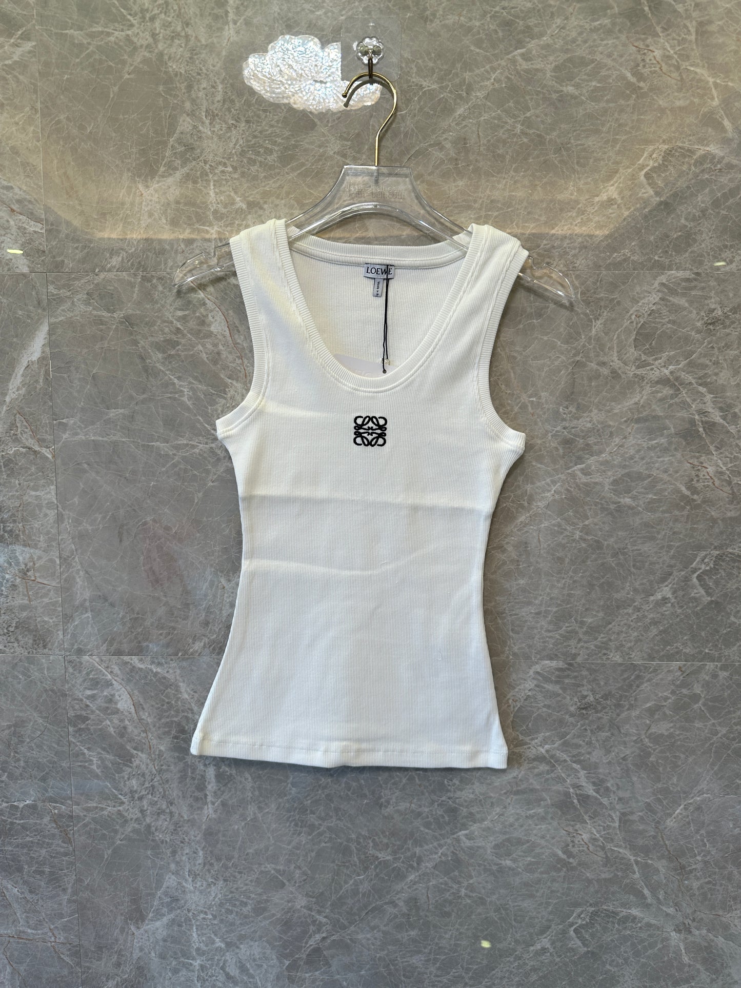 Loewe Anagram Embroidered Ribbed Tank Top