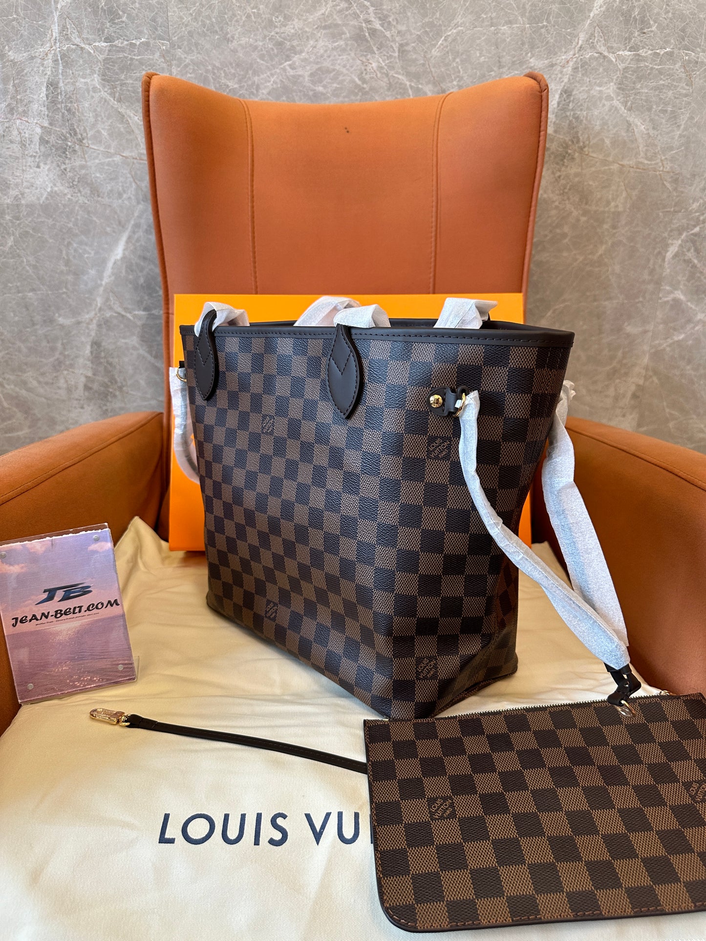 Louis Vuitton Neverfull MM Damier Ebene Tote Bag