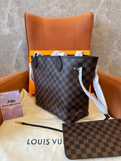 Louis Vuitton Neverfull MM Damier Ebene Tote Bag