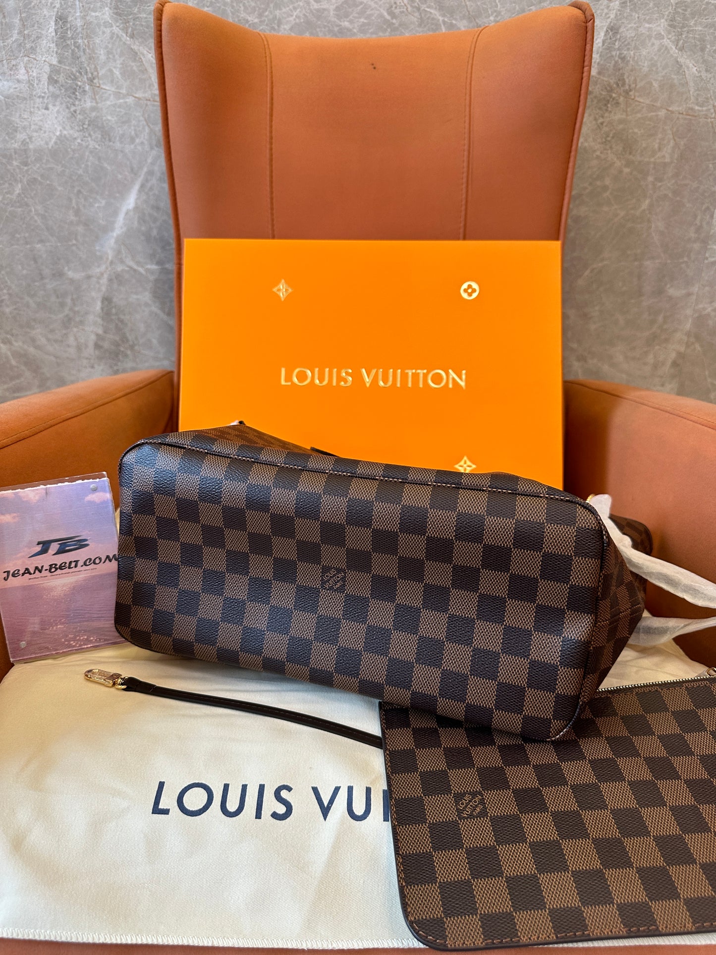 Louis Vuitton Neverfull MM Damier Ebene Tote Bag
