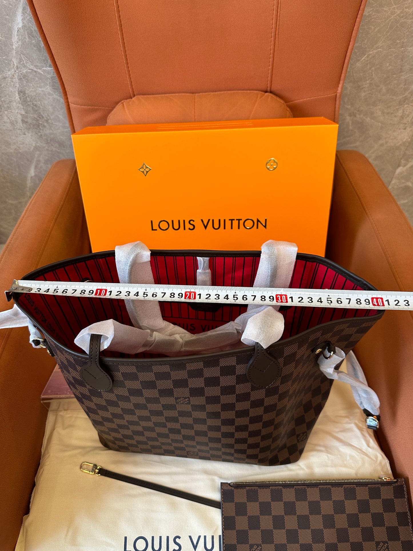 Louis Vuitton Neverfull MM Damier Ebene Tote Bag