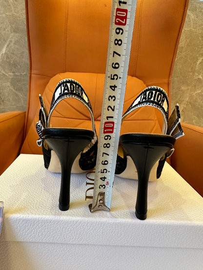 Dior J’Adior Lace Slingback Pumps Black