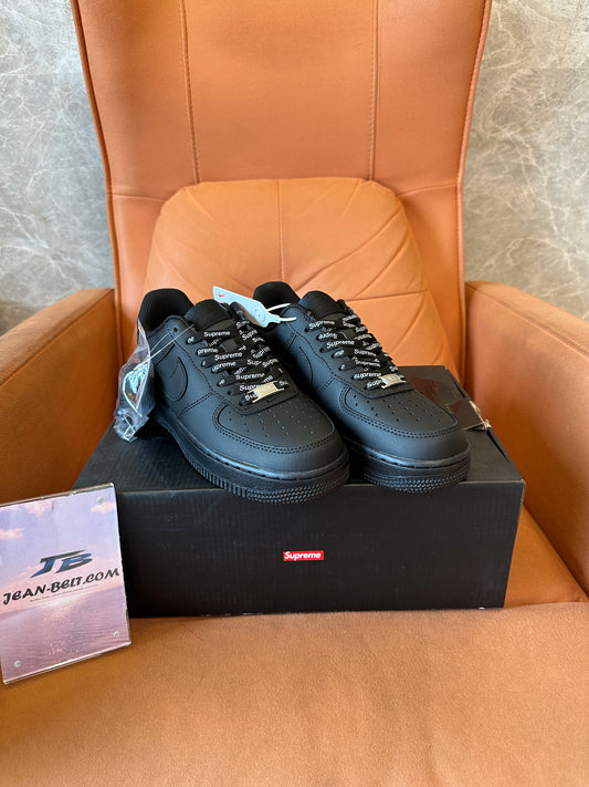 Supreme × Nike Air Force 1 low black collaboration sneaker