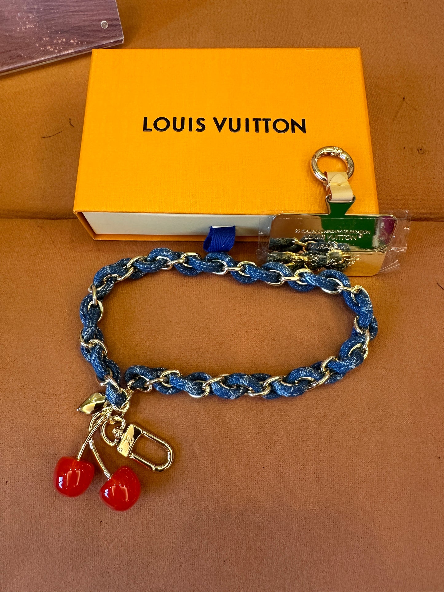 Louis Vuitton x Murakami Cherry Denim Chain Bag Charm