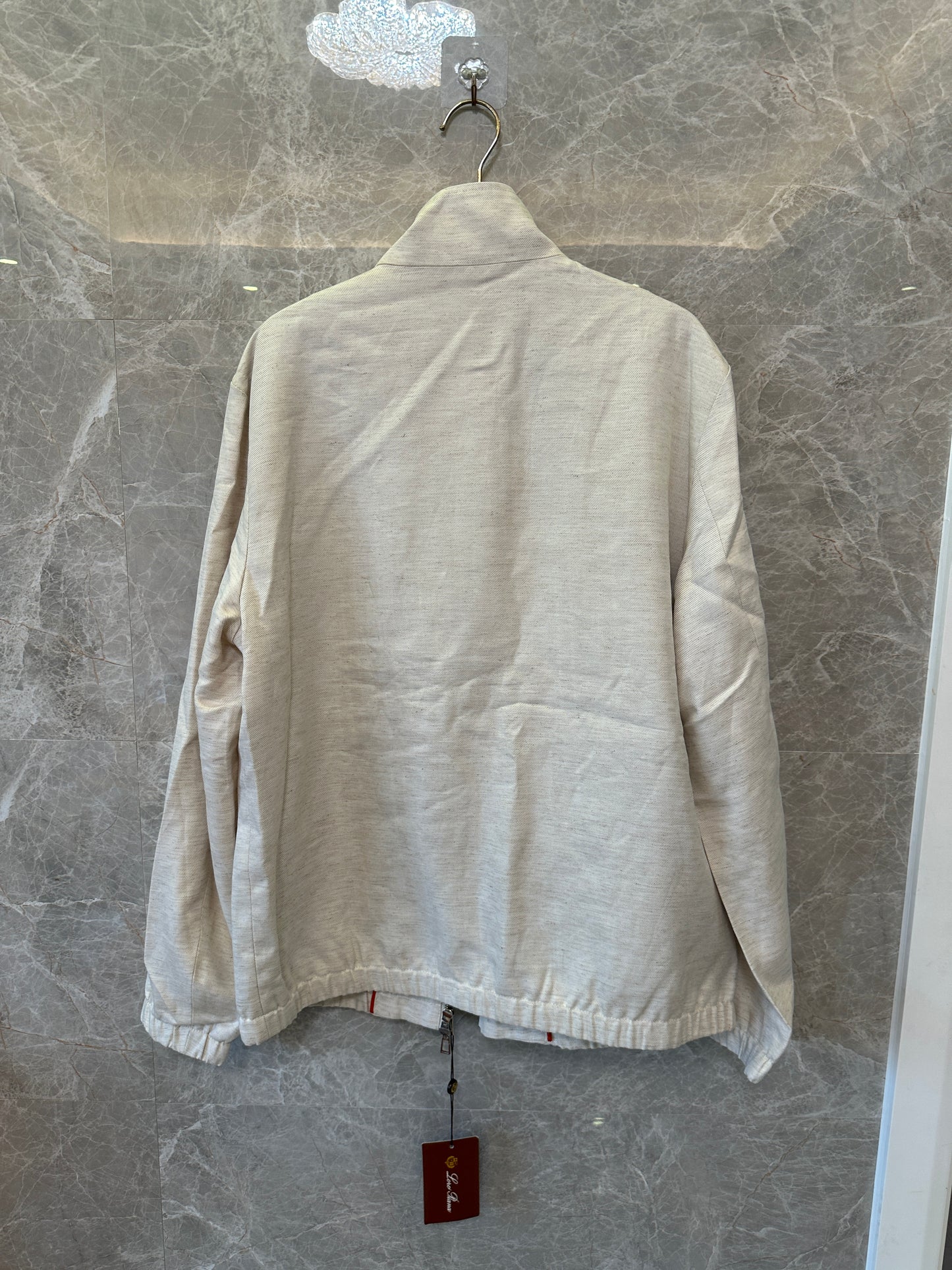 Loro Piana Linen Blend Zip Jacket Beige