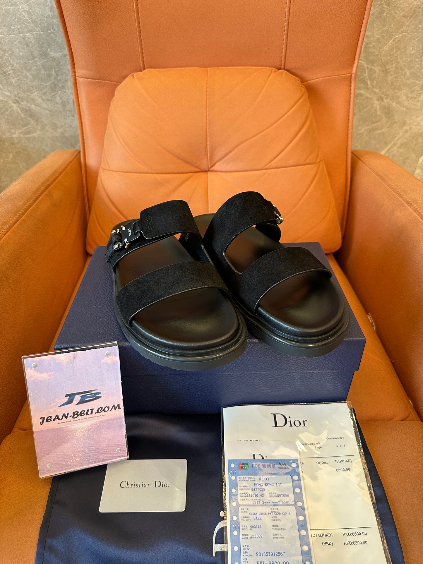 Dior Suede Slide Sandals with Buckle Detail