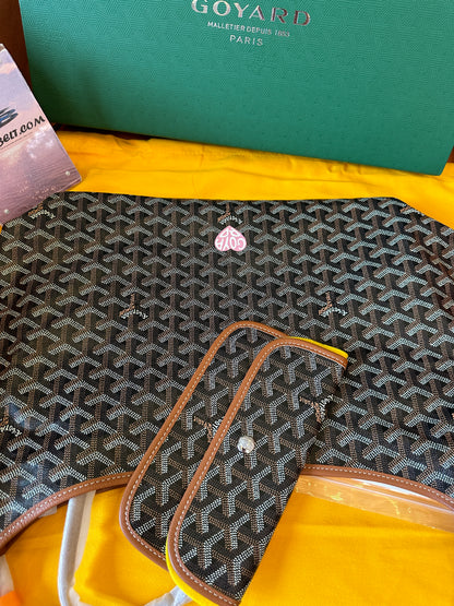 Goyard Saint Louis Tote Bag Brown with Pouch