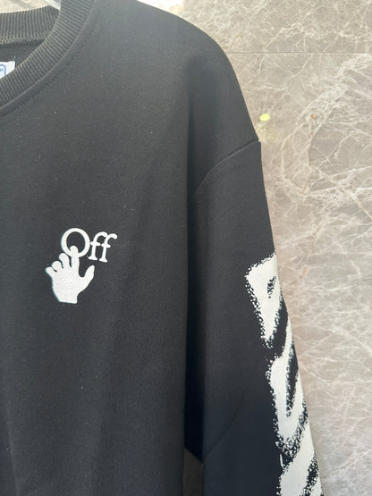 Off-White Spray Arrow Black Crewneck Sweatshirt
