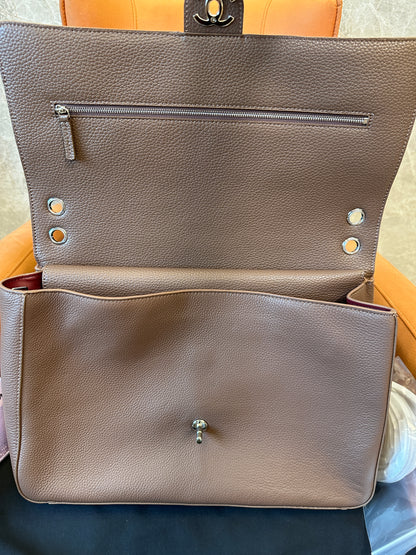 Chanel Caviar Leather Flap Bag Taupe Grey