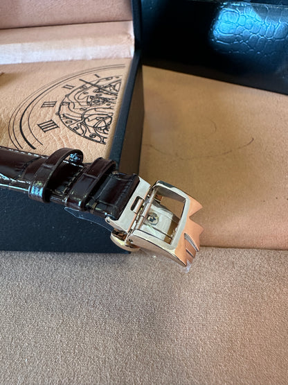 Vacheron Constantin Tourbillon Men’s Watch with Diamond Bezel and Brown Leather Strap