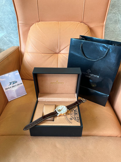 Vacheron Constantin Tourbillon Men’s Watch with Diamond Bezel and Brown Leather Strap