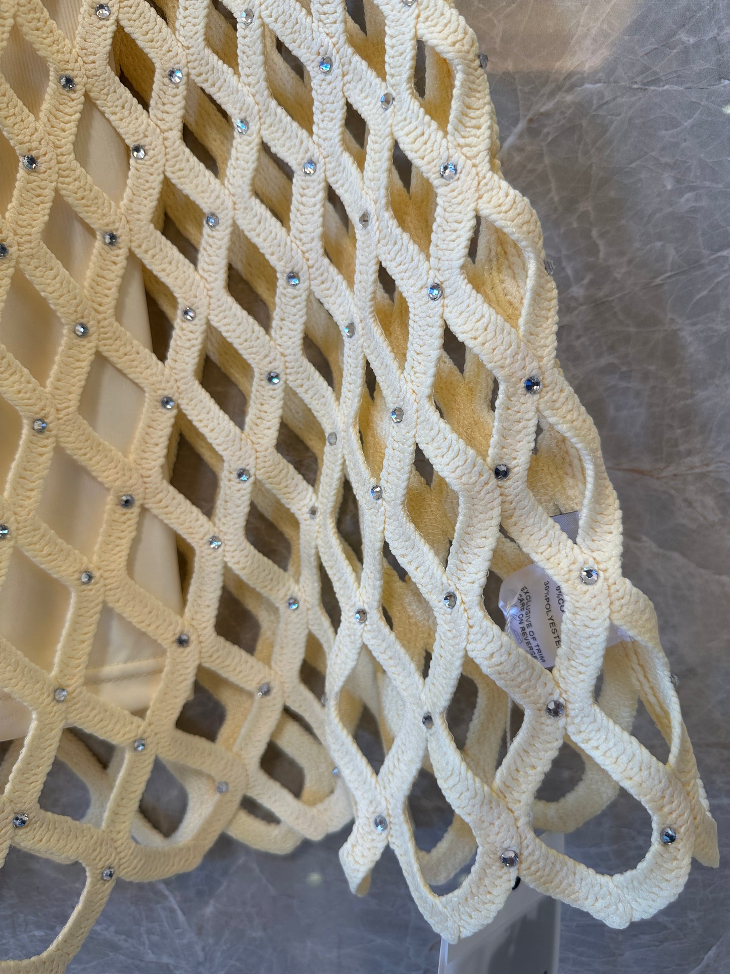 Maje Cream Yellow Openwork Knit Top & Midi Skirt Set