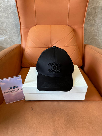Celine Black Embroidered Triomphe Cap – Unisex Adjustable Baseball Hat