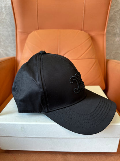 Celine Black Embroidered Triomphe Cap – Unisex Adjustable Baseball Hat