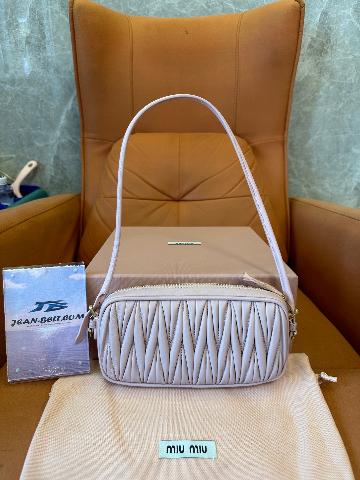 Miu Miu Matelassé Leather Shoulder Bag Pink