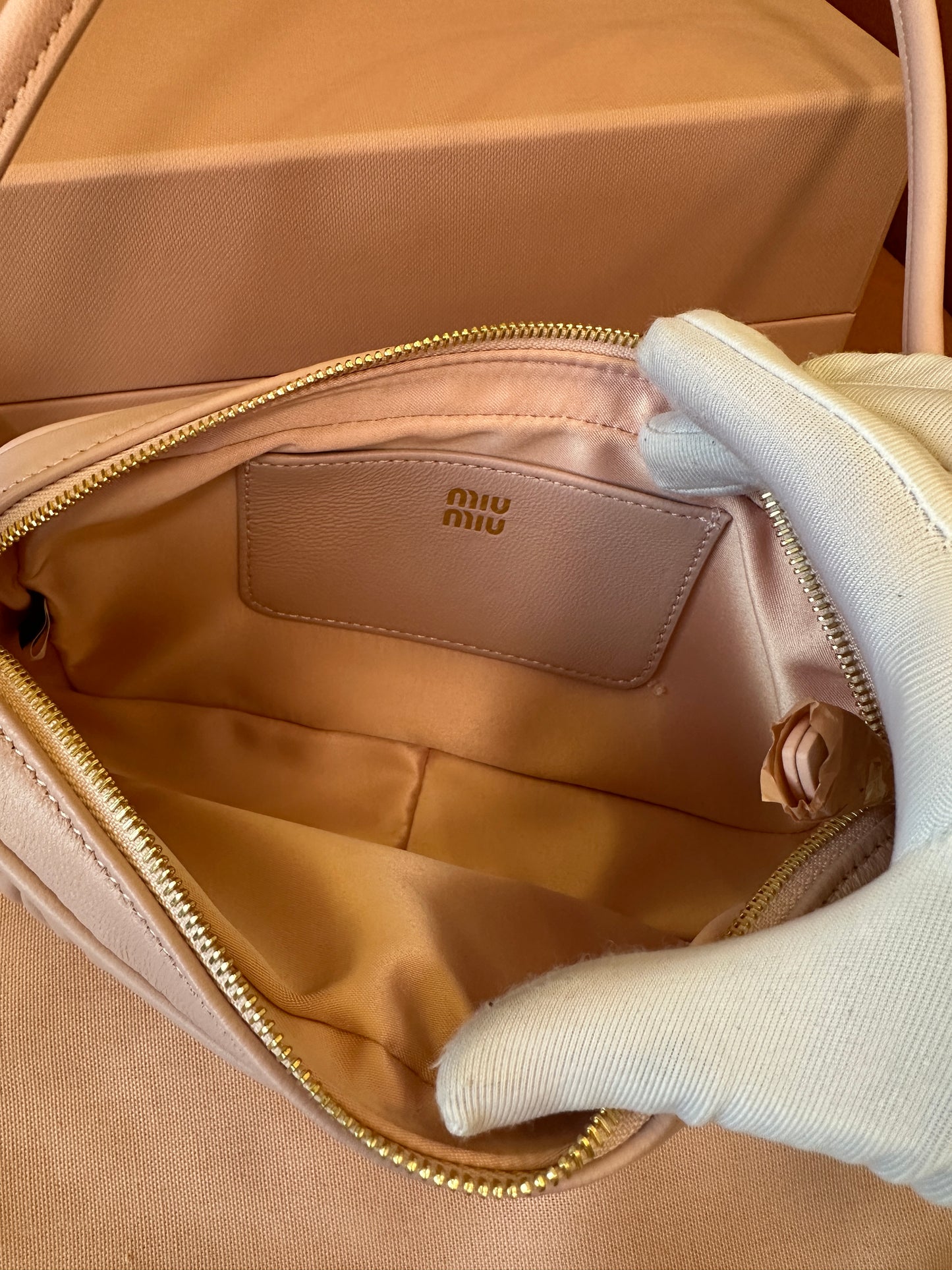 Miu Miu Matelassé Leather Shoulder Bag Pink