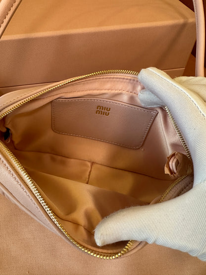 Miu Miu Matelassé Leather Shoulder Bag Pink