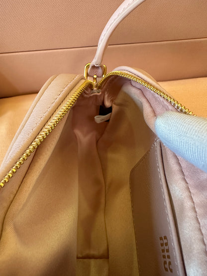 Miu Miu Matelassé Leather Shoulder Bag Pink