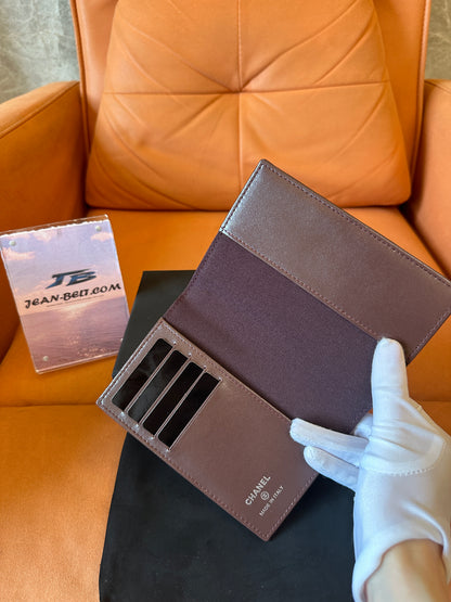 Chanel Bi-Fold Card Holder Wallet – Brown Burgundy Leather Finish
