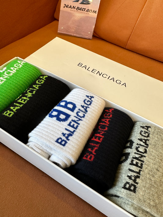 Balenciaga Cotton Socks 5-Pair Set – Multicolor