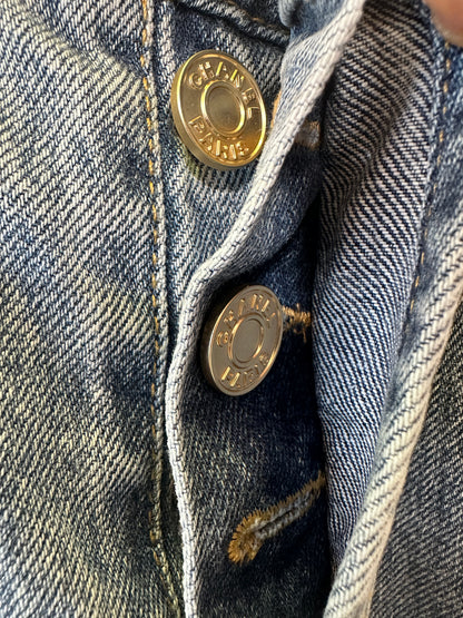 Chanel High-Waist Straight Leg Vintage Wash Denim Jeans