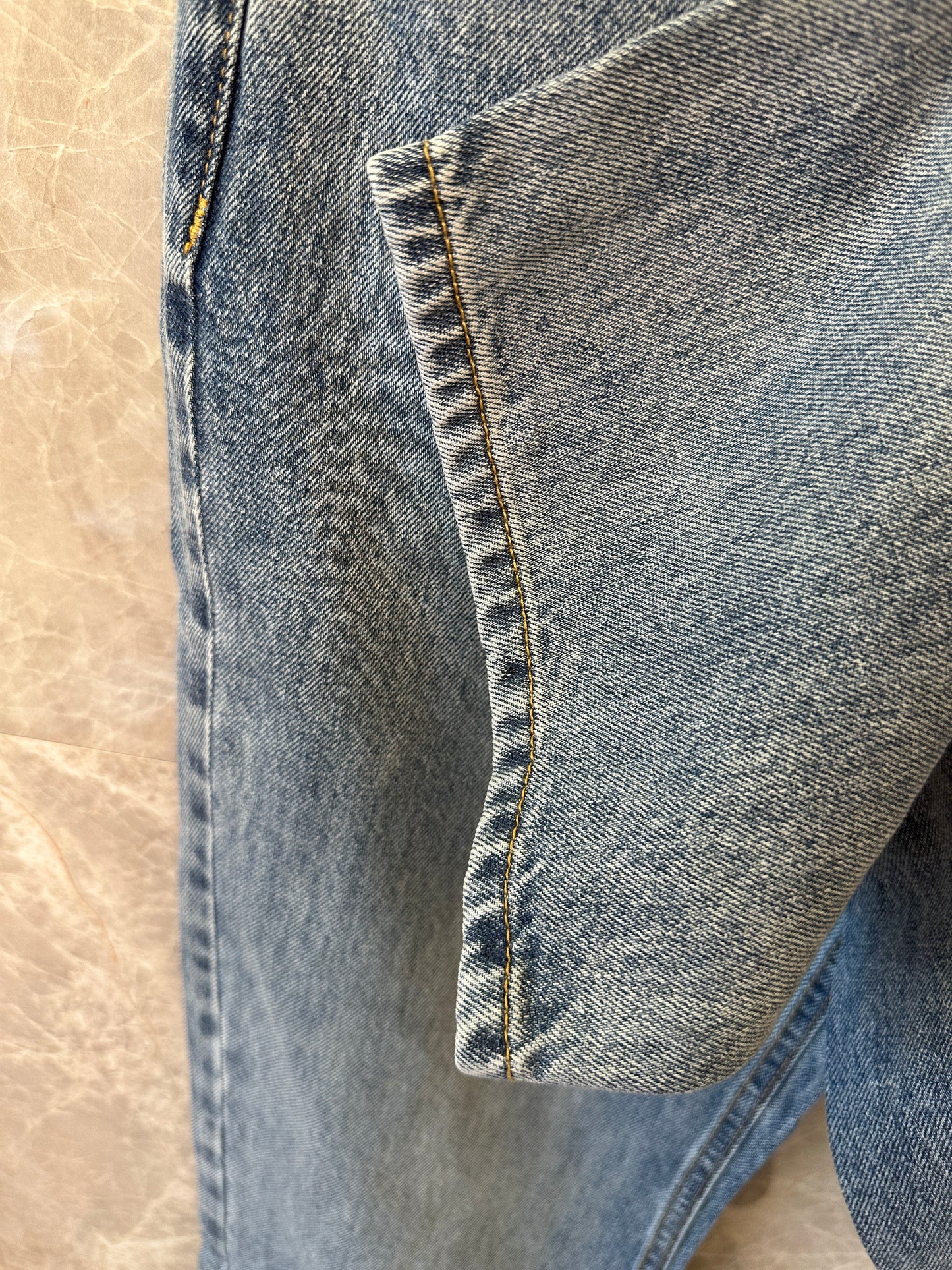 Chanel High-Waist Straight Leg Vintage Wash Denim Jeans