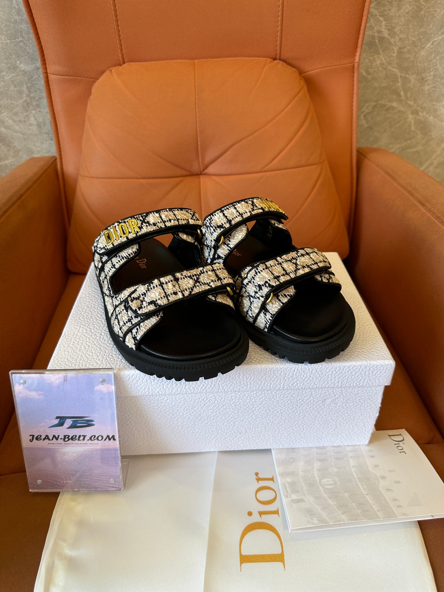 Christian Dior Dway Tweed Sandals